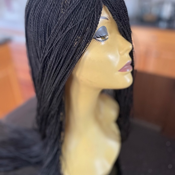 30 inch Hand Braided Micro Twist Lace Front Braided Wig in Black  READY TO SHIP - Picture 8 of 14